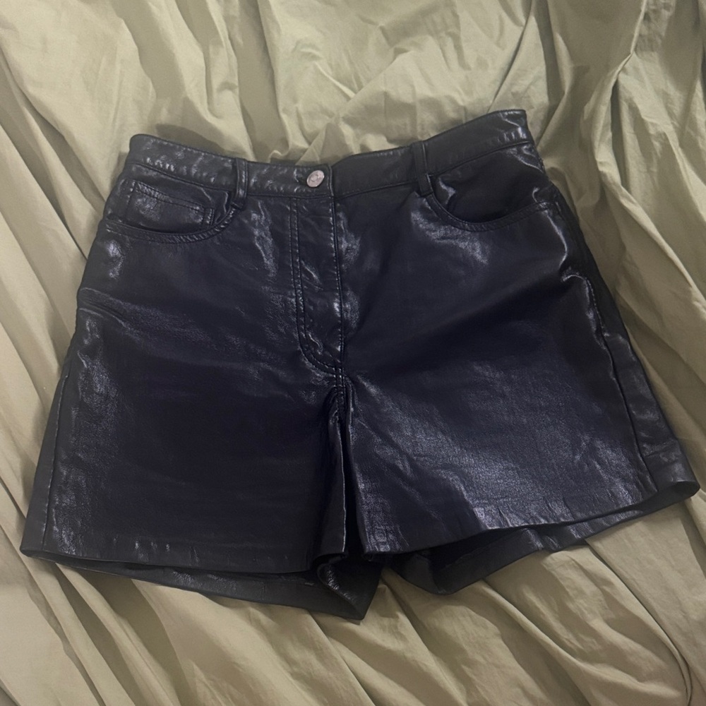 Wilfred Black Faux Leather High-Waist Shorts